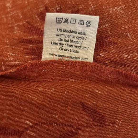 Gudrun Sjoden “Leia” Linen Dress, Henna/Patterned, Size Medium - Picture 12 of 15